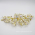 Accessoires de cheveux de mariée à la main perle cristal coiffure de cheveux de mariée mariage mariée cheveux vigne peignes d&#39;or pour les femmes